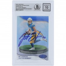Justin Herbert Los Angeles Chargers Autographed 2023 Panini Certified Franchise Foundations Mirror Blue #FF-11 #/75 Beckett Fanatics Witnessed Authenticated 10 Card Justin Herbert Los Angeles Chargers Autographed 2023 Panini Certified Franchise Foundations Mirror Blue #FF-11 #/75 Beckett Fanatics Witnessed Authenticated 10 Card