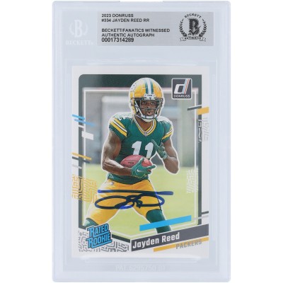 Jayden Reed Green Bay Packers Autographed 2023 Panini Donruss Rated Rookie #334 Beckett Fanatics Witnessed Authenticated Rookie Card