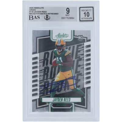 Jayden Reed Green Bay Packers Autographed 2023 Panini Absolute Green #118 Beckett Fanatics Witnessed Authenticated 9/10 Rookie Card