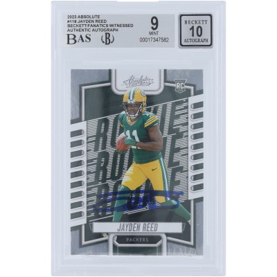 Jayden Reed Green Bay Packers Autographed 2023 Panini Absolute #118 Beckett Fanatics Witnessed Authenticated 9/10 Rookie Card