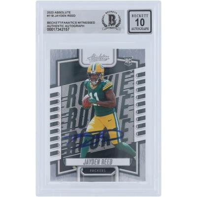 Jayden Reed Green Bay Packers Autographed 2023 Panini Absolute #118 Beckett Fanatics Witnessed Authenticated 10 Rookie Card