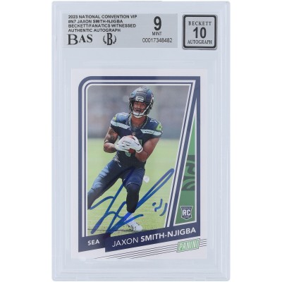 Jaxon Smith-Njigba Seattle Seahawks Autographed 2023 Panini National Convention VIP #N7 Beckett Fanatics Witnessed Authenticated 9/10 Rookie Card