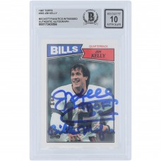 Jim Kelly Buffalo Bills Autographed 1987 Topps #362 Beckett Fanatics Witnessed Authenticated 10 Rookie Card with HOF 02 & Bills Mafia Inscriptions