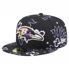 Бейсболка Baltimore Ravens New Era Black Paisley 59FIFTY