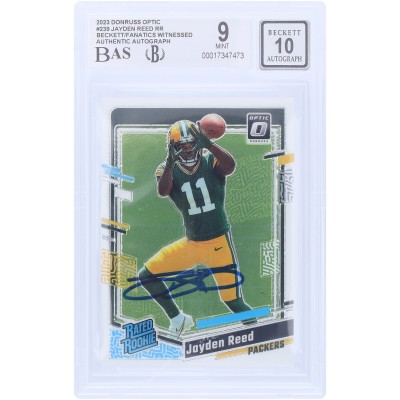 Jayden Reed Green Bay Packers Autographed 2023 Panini Donruss Optic Rated Rookie #239 Beckett Fanatics Witnessed Authenticated 9/10 Rookie Card