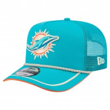 Бейсболка Miami Dolphins New Era Aqua Vintage Team Rope A-Frame Trucker 9FIFTY