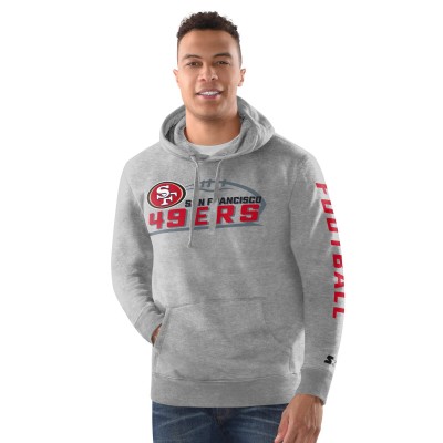 San Francisco 49ers Starter Heather Gray Vintage Pullover Hoodie