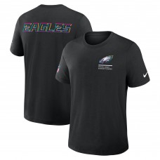 Футболка Philadelphia Eagles Nike Black Tall 2025 NFL Crucial Catch Tri-Blend Dri-FIT