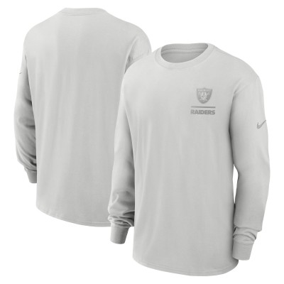 Las Vegas Raiders Nike Gray Essential Heavy Max90 Long Sleeve T-Shirt