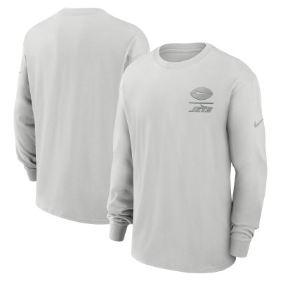 New York Jets Nike Gray Essential Heavy Max90 Long Sleeve T-Shirt