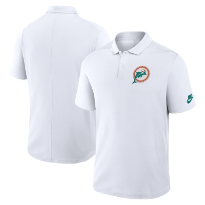 Miami Dolphins Nike White Rewind Victory Performance Polo