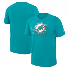 Футболка Miami Dolphins Nike Aqua Left End Run Slub Performance