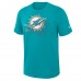 Футболка Miami Dolphins Nike Aqua Left End Run Slub Performance