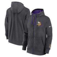 Minnesota Vikings Nike Anthracite Primetime Club Full-Zip Hoodie