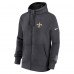 New Orleans Saints Nike Anthracite Primetime Club Full-Zip Hoodie