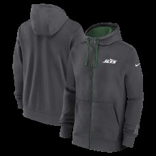 New York Jets Nike Anthracite Primetime Club Full-Zip Hoodie New York Jets Nike Anthracite Primetime Club Full-Zip Hoodie