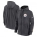 Pittsburgh Steelers Nike Anthracite Primetime Club Full-Zip Hoodie