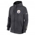 Pittsburgh Steelers Nike Anthracite Primetime Club Full-Zip Hoodie
