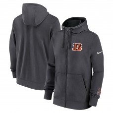 Cincinnati Bengals Nike Anthracite Primetime Club Full-Zip Hoodie