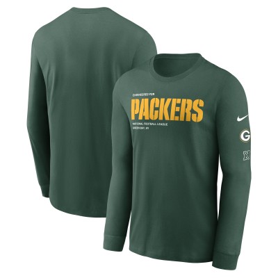 Футболка с длинным рукавом Green Bay Packers Nike Green Play to Win Essential