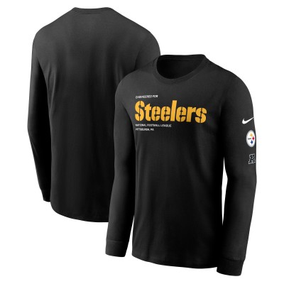 Футболка с длинным рукавом Pittsburgh Steelers Nike Black Play to Win Essential