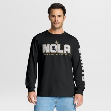 Футболка с длинным рукавом New Orleans Saints Fanatics Black Hometown Sweep Legacy