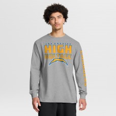 Los Angeles Chargers Fanatics Heather Gray Hometown Sweep Legacy Long Sleeve T-Shirt