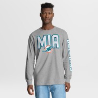 Miami Dolphins Fanatics Heather Gray Hometown Sweep Legacy Long Sleeve T-Shirt