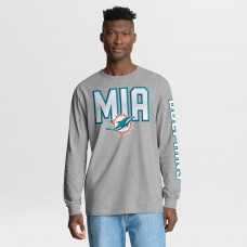 Miami Dolphins Fanatics Heather Gray Hometown Sweep Legacy Long Sleeve T-Shirt