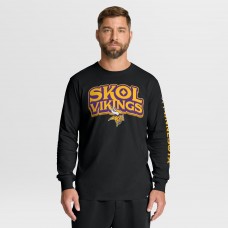 Minnesota Vikings Fanatics Black Hometown Sweep Legacy Long Sleeve T-Shirt