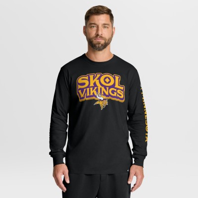 Minnesota Vikings Fanatics Black Hometown Sweep Legacy Long Sleeve T-Shirt