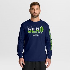 Seattle Seahawks Fanatics College Navy Hometown Sweep Legacy Long Sleeve T-Shirt