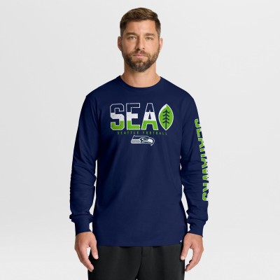Seattle Seahawks Fanatics College Navy Hometown Sweep Legacy Long Sleeve T-Shirt