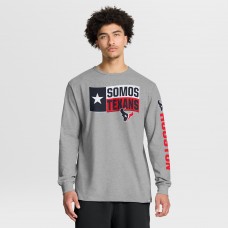 Футболка с длинным рукавом Houston Texans Fanatics Heather Gray Hometown Sweep Legacy