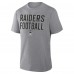 Las Vegas Raiders Fanatics Heather Gray First Down Tribute Tri-Blend T-Shirt