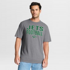 New York Jets Fanatics Heather Gray First Down Tribute Tri-Blend T-Shirt New York Jets Fanatics Heather Gray First Down Tribute Tri-Blend T-Shirt