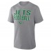 New York Jets Fanatics Heather Gray First Down Tribute Tri-Blend T-Shirt