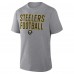 Футболка Pittsburgh Steelers Fanatics Heather Gray First Down Tribute Tri-Blend