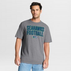 Seattle Seahawks Fanatics Heather Gray First Down Tribute Tri-Blend T-Shirt