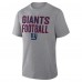 New York Giants Fanatics Heather Gray First Down Tribute Tri-Blend T-Shirt