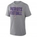 New England Patriots Fanatics Heather Gray First Down Tribute Tri-Blend T-Shirt