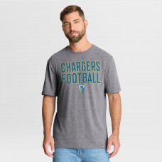 Los Angeles Chargers Fanatics Heather Gray First Down Tribute Tri-Blend T-Shirt