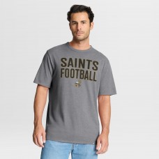 Футболка New Orleans Saints Fanatics Heather Gray First Down Tribute Tri-Blend