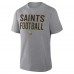 Футболка New Orleans Saints Fanatics Heather Gray First Down Tribute Tri-Blend