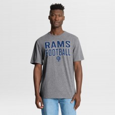 Los Angeles Rams Fanatics First Down Tribute Tri-Blend T-Shirt - Heather Gray Los Angeles Rams Fanatics First Down Tribute Tri-Blend T-Shirt - Heather Gray