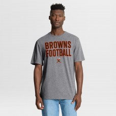 Футболка Cleveland Browns Fanatics Heather Gray First Down Tribute Tri-Blend