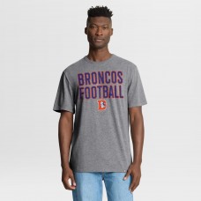 Футболка Denver Broncos Fanatics Heather Gray First Down Tribute Tri-Blend Футболка Denver Broncos Fanatics Heather Gray First Down Tribute Tri-Blend