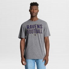 Футболка Baltimore Ravens Fanatics Heather Gray First Down Tribute Tri-Blend