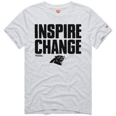 Футболка Unisex Carolina Panthers Homage Ash 2024 Inspire Change Tri-Blend