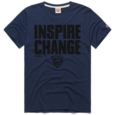 Футболка Unisex Chicago Bears Homage Navy 2024 Inspire Change Tri-Blend
